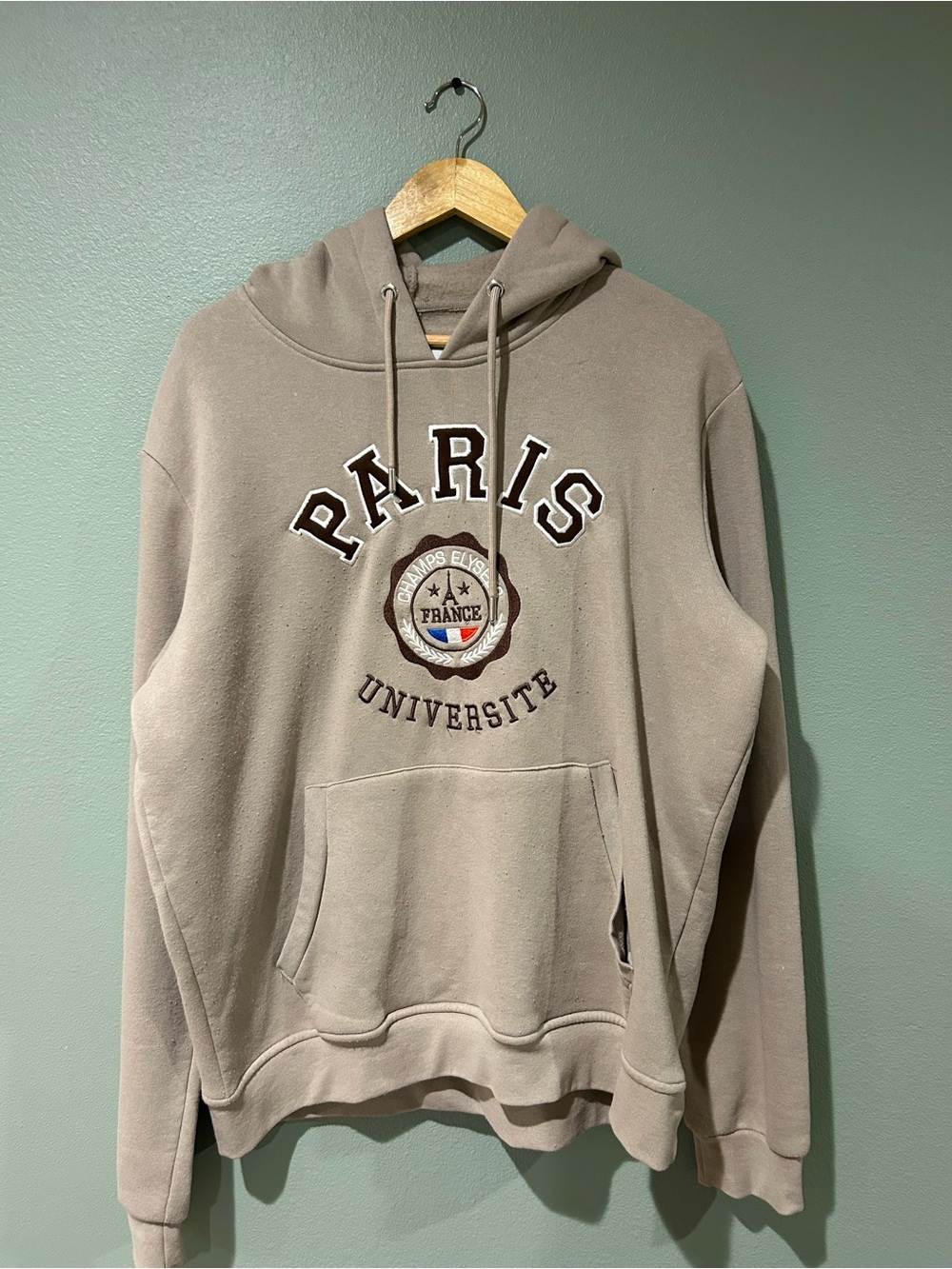 Paris Universite Hoodie - Taupe Casual Pullover